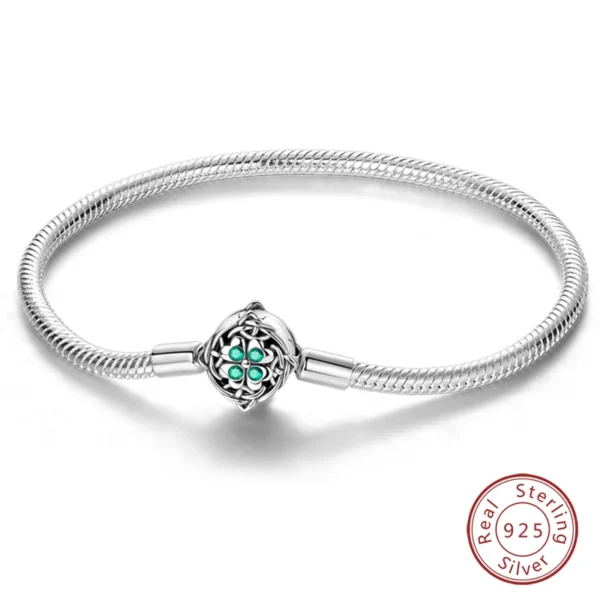 Bracelet Silver 925 Original 17-20CM Star Moon Sun Four Leaf Clover Green Zircon Bracelets Fit DIY Charms Birthday Jewelry Gifts - Image 15