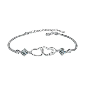 Stylish S925 Sterling Silver Moissanite Bracelet for Women