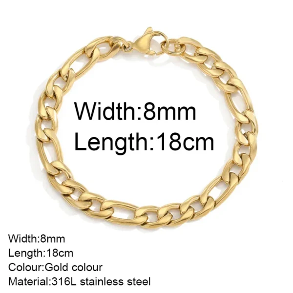 Gold Color Bracelet Stainless Steel Twist Cuban Chain Bracelet for Women Chain Bracelet Jewelry Gifts Wholesale Dropshipping - Image 26