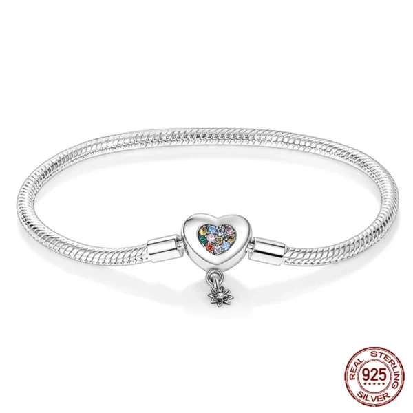 Bracelet Silver 925 Original 17-20CM Star Moon Sun Four Leaf Clover Green Zircon Bracelets Fit DIY Charms Birthday Jewelry Gifts - Image 46