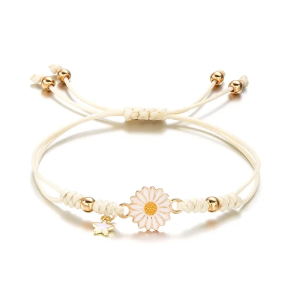 Simple Lucky Knot Sunflower Bracelets for Girls Kids Trendy Handmade Braided Colorful Daisy Flower Bracelet Friendship Gifts - Image 5