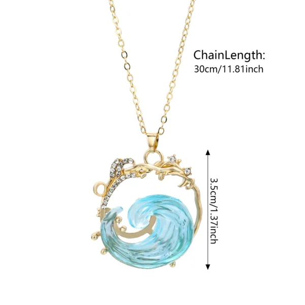 Ocean Wave Necklace/Ring/Earring Summer Marine Theme Jewelry Inspirational Jewelry Gift for Women MIAO - Image 6