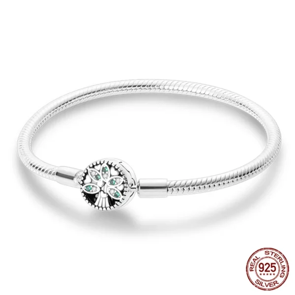 Bracelet Silver 925 Original 17-20CM Star Moon Sun Four Leaf Clover Green Zircon Bracelets Fit DIY Charms Birthday Jewelry Gifts - Image 30