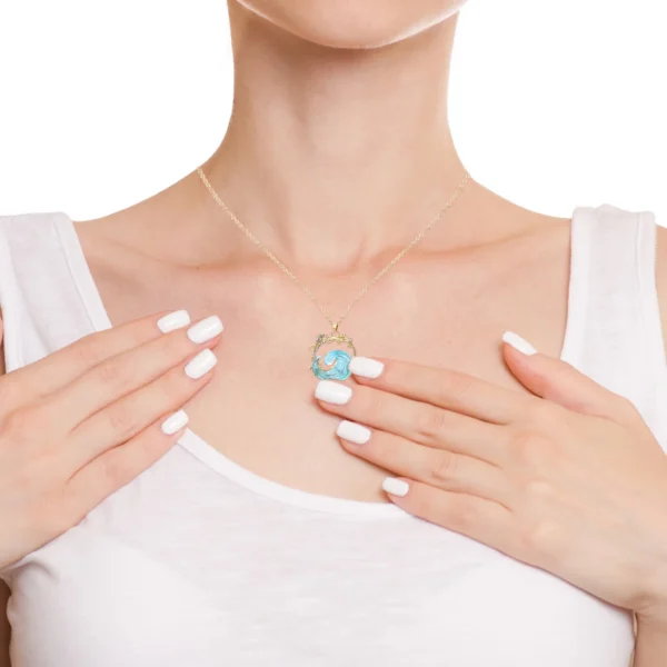 Ocean Wave Necklace/Ring/Earring Summer Marine Theme Jewelry Inspirational Jewelry Gift for Women MIAO - Image 3
