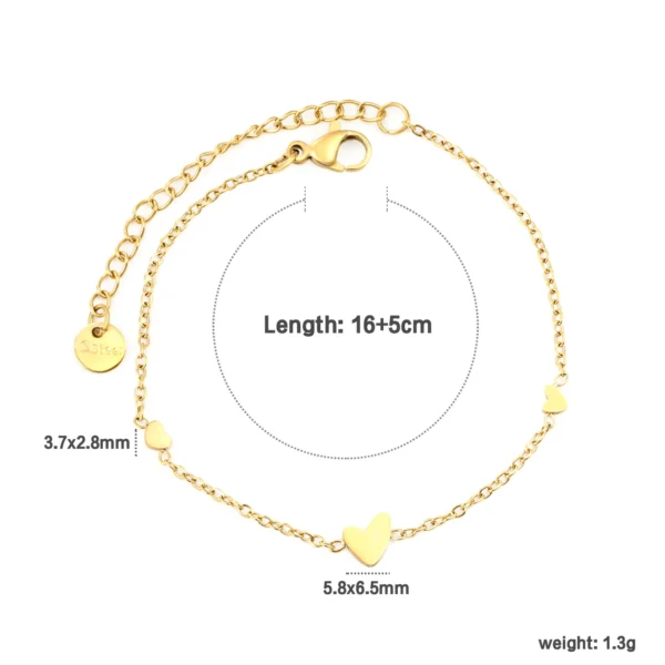 Small Love Pendant Girl Bracelet Accessories Fashion Items Summer Simple Stainless Steel Gold-plated Girls Jewelry Does Not Fade - Image 9