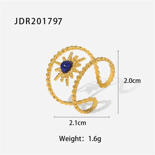 Youthway New Design Natural Stone Stainless Steel Ring Women Waterproof Stylish Golden Jewelry 2022 NEW Set - Image 18