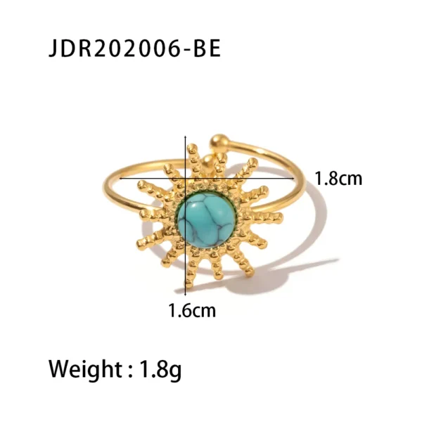 Youthway New Design Natural Stone Stainless Steel Ring Women Waterproof Stylish Golden Jewelry 2022 NEW Set - Image 23