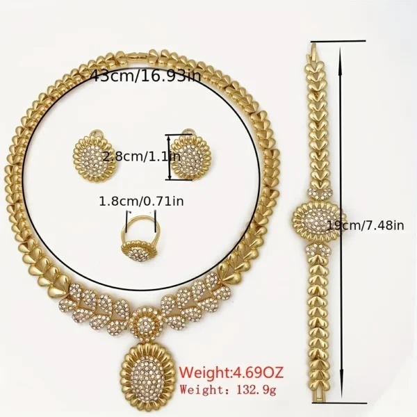 Women Necklaces Earrings Ring Bracelet 4Pcs Jewelry Set Classic Design Dubai Nigeria Jewelry 22K Gold Plated Trending - Image 5