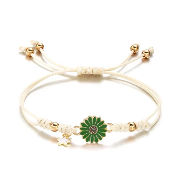 Simple Lucky Knot Sunflower Bracelets for Girls Kids Trendy Handmade Braided Colorful Daisy Flower Bracelet Friendship Gifts - Image 3