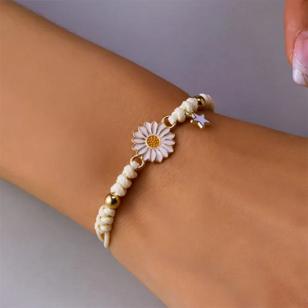 Simple Lucky Knot Sunflower Bracelets for Girls Kids Trendy Handmade Braided Colorful Daisy Flower Bracelet Friendship Gifts - Image 12