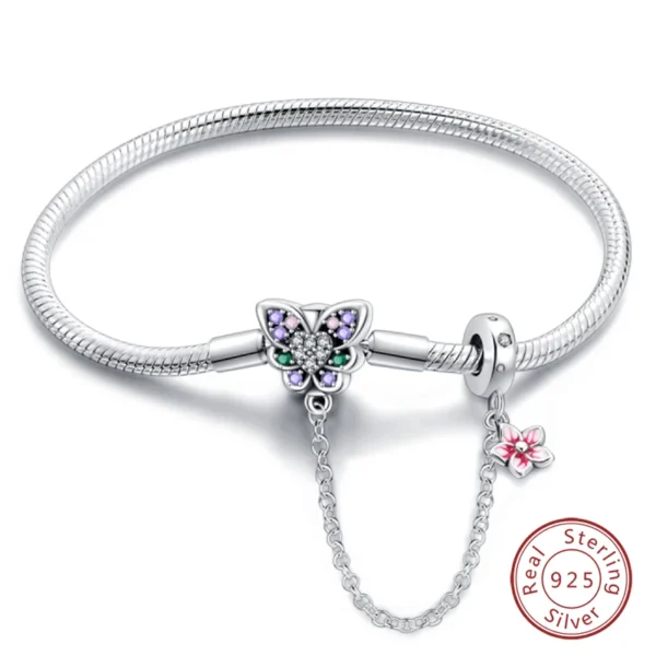 Bracelet Silver 925 Original 17-20CM Star Moon Sun Four Leaf Clover Green Zircon Bracelets Fit DIY Charms Birthday Jewelry Gifts - Image 49