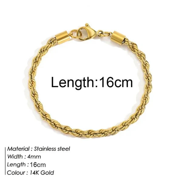 Gold Color Bracelet Stainless Steel Twist Cuban Chain Bracelet for Women Chain Bracelet Jewelry Gifts Wholesale Dropshipping - Image 28