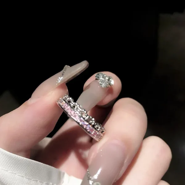 New Arrived Romantic Lovely Pink Bowknot Design Female Exquisite Jewelry Ring with Micro Bow Tie Zircon for Party and Dating - Image 7