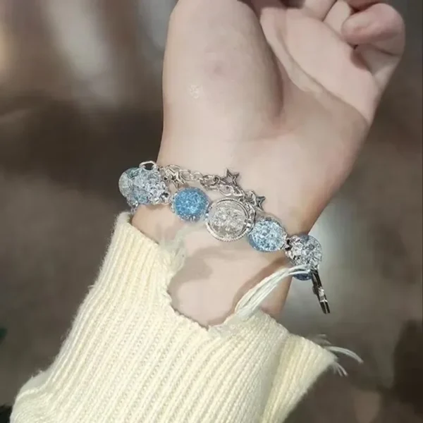 Niche Design Star Chain Tassel Bracelet for Women Fantasy Blue Crystal Beads Elastic Rope Bracelet Best Friend Jewelry Gifts - Image 12