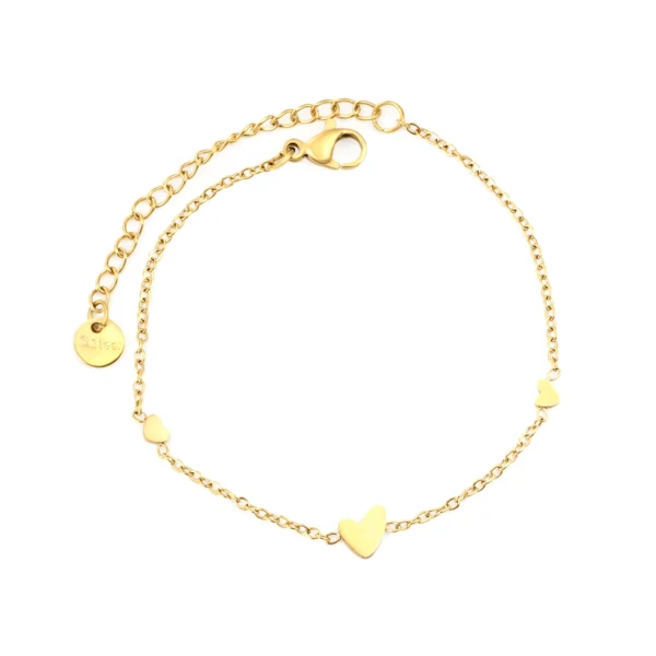 Small Love Pendant Girl Bracelet Accessories Fashion Items Summer Simple Stainless Steel Gold-plated Girls Jewelry Does Not Fade - Image 14