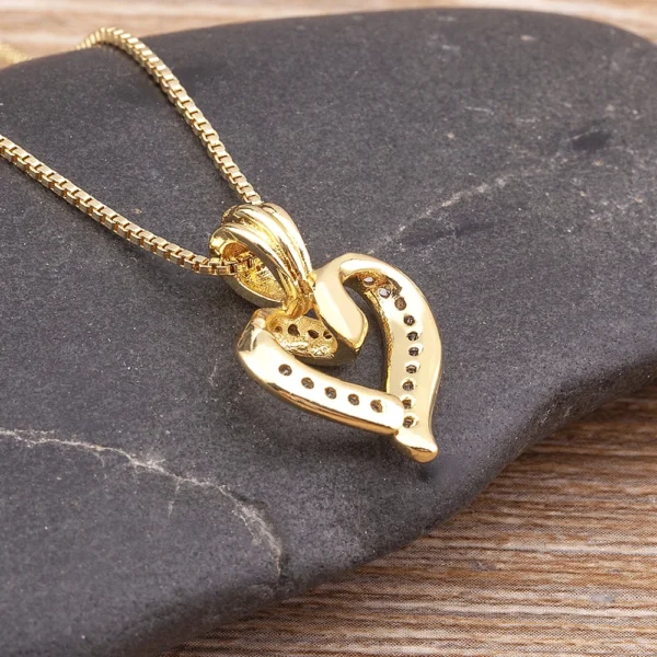 Nidin Fashion Creative Spiral Design Heart Pendant Necklace For Women Lovers Clavicle Chain Chocker Female Cute Zircon Jewlery - Image 6