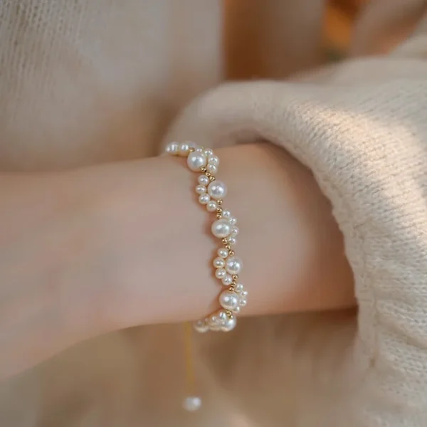 Cute Animal Paw Bracelet for Women Gold Color French Retro Pearl Bracelet Jewelry Best Gift for Friends Sister - Image 3