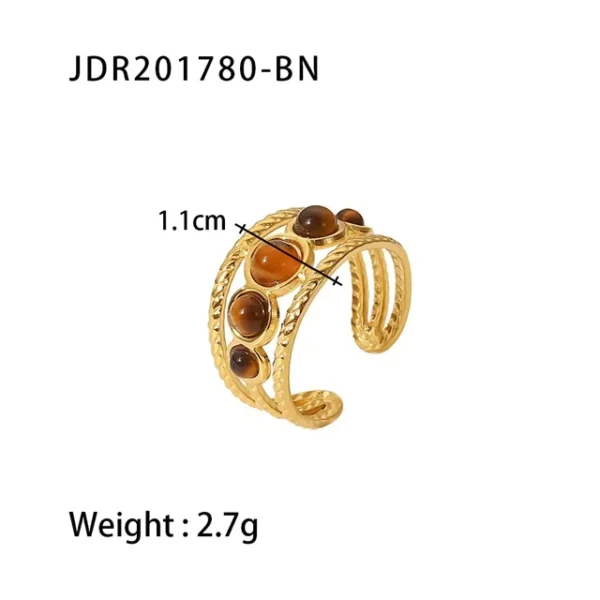 Youthway New Design Natural Stone Stainless Steel Ring Women Waterproof Stylish Golden Jewelry 2022 NEW Set - Image 20