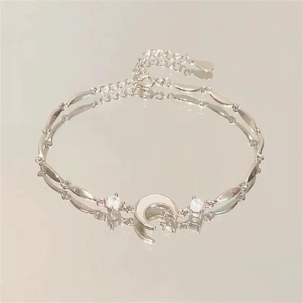 Korean Elegant Cherry Blossom Bow Zircon Bracelet For Women Y2K Sweet Girls Crystal Flowers Bracelets Wedding Party Jewelry Gift - Image 2