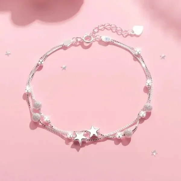 Niche Design Star Chain Tassel Bracelet for Women Fantasy Blue Crystal Beads Elastic Rope Bracelet Best Friend Jewelry Gifts - Image 6