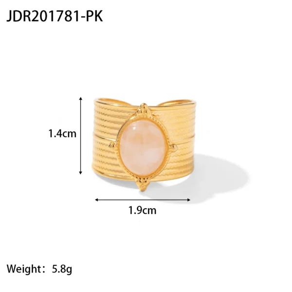 Youthway New Design Natural Stone Stainless Steel Ring Women Waterproof Stylish Golden Jewelry 2022 NEW Set - Image 7