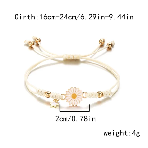 Simple Lucky Knot Sunflower Bracelets for Girls Kids Trendy Handmade Braided Colorful Daisy Flower Bracelet Friendship Gifts - Image 9