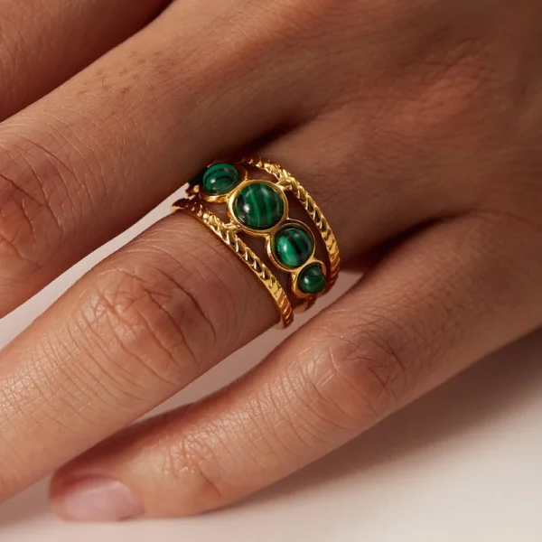 Youthway New Design Natural Stone Stainless Steel Ring Women Waterproof Stylish Golden Jewelry 2022 NEW Set - Image 30