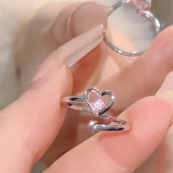 New Arrived Romantic Lovely Pink Bowknot Design Female Exquisite Jewelry Ring with Micro Bow Tie Zircon for Party and Dating - Image 6