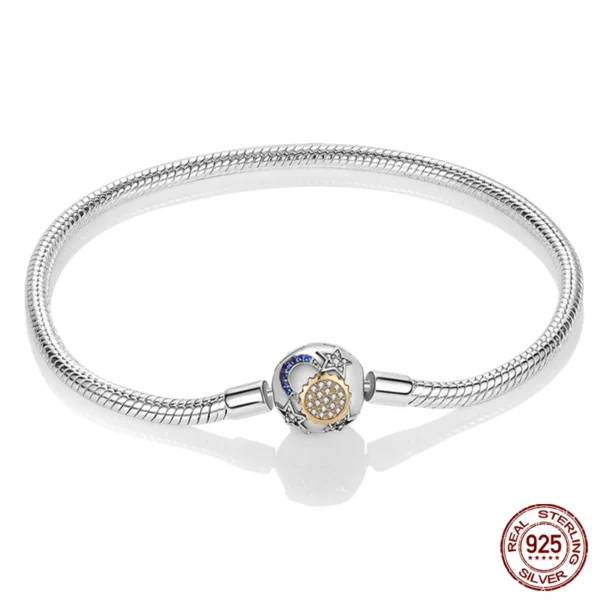 Bracelet Silver 925 Original 17-20CM Star Moon Sun Four Leaf Clover Green Zircon Bracelets Fit DIY Charms Birthday Jewelry Gifts - Image 23
