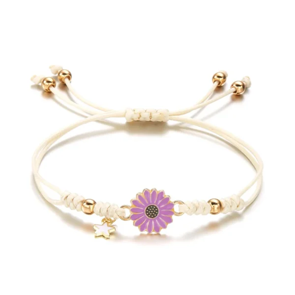 Simple Lucky Knot Sunflower Bracelets for Girls Kids Trendy Handmade Braided Colorful Daisy Flower Bracelet Friendship Gifts - Image 6