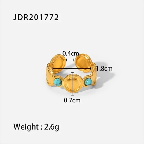 Youthway New Design Natural Stone Stainless Steel Ring Women Waterproof Stylish Golden Jewelry 2022 NEW Set - Image 13
