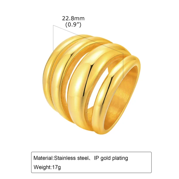 Set of 2 Stacking Ring for WomenStainless Steel 2mm Thin Gold Color Dome Shap Minimalist Jewelry - Image 9