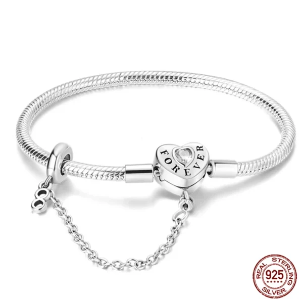 Bracelet Silver 925 Original 17-20CM Star Moon Sun Four Leaf Clover Green Zircon Bracelets Fit DIY Charms Birthday Jewelry Gifts - Image 31