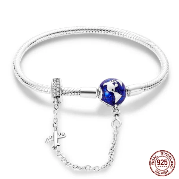 Bracelet Silver 925 Original 17-20CM Star Moon Sun Four Leaf Clover Green Zircon Bracelets Fit DIY Charms Birthday Jewelry Gifts - Image 5