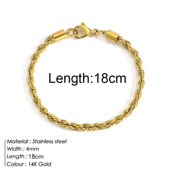 Gold Color Bracelet Stainless Steel Twist Cuban Chain Bracelet for Women Chain Bracelet Jewelry Gifts Wholesale Dropshipping - Image 27