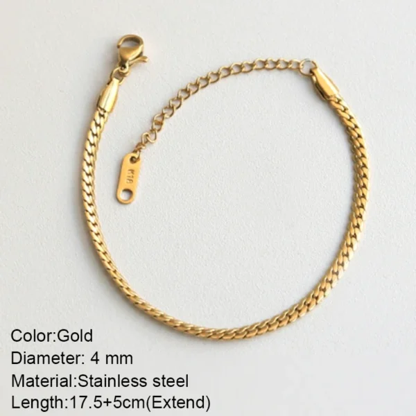 Gold Color Bracelet Stainless Steel Twist Cuban Chain Bracelet for Women Chain Bracelet Jewelry Gifts Wholesale Dropshipping - Image 31