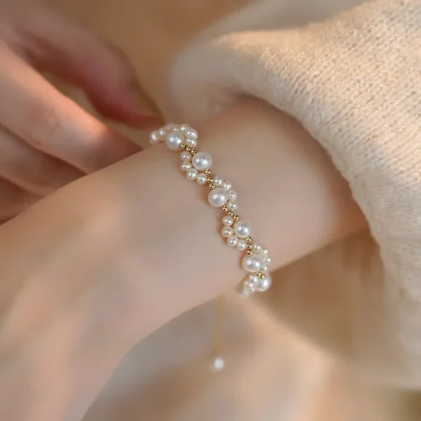 Cute Animal Paw Bracelet for Women Gold Color French Retro Pearl Bracelet Jewelry Best Gift for Friends Sister - Image 6