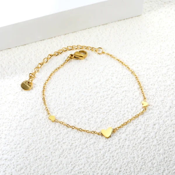 Small Love Pendant Girl Bracelet Accessories Fashion Items Summer Simple Stainless Steel Gold-plated Girls Jewelry Does Not Fade - Image 13