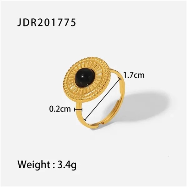 Youthway New Design Natural Stone Stainless Steel Ring Women Waterproof Stylish Golden Jewelry 2022 NEW Set - Image 15
