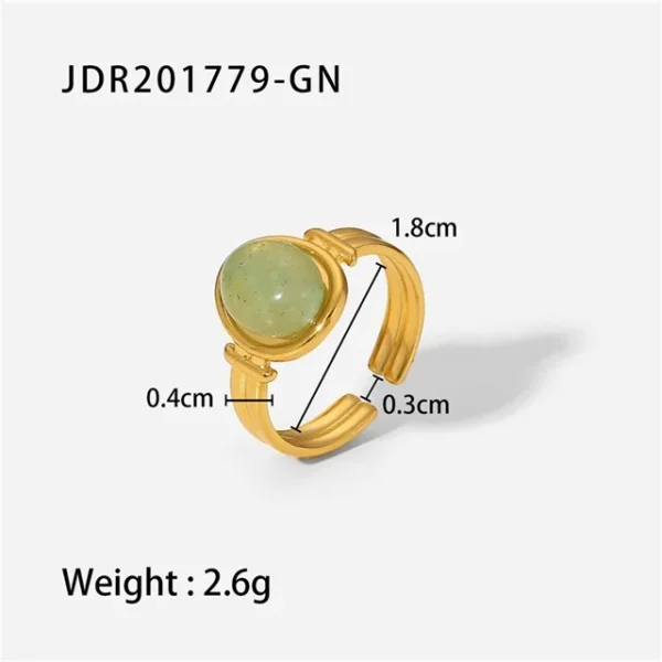Youthway New Design Natural Stone Stainless Steel Ring Women Waterproof Stylish Golden Jewelry 2022 NEW Set - Image 17