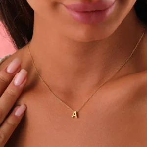 stainless steel Initial Necklace Gold  Color Cut Letters Single Name Choker Necklace For Women Pendant Jewelry Gift dropshipping