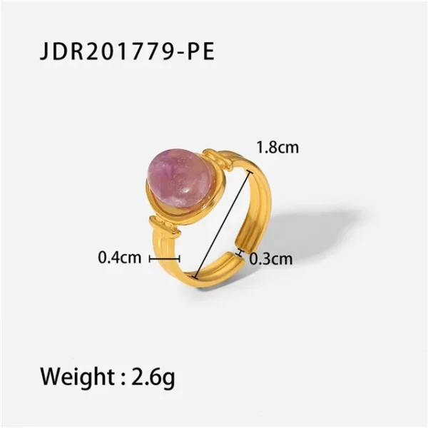Youthway New Design Natural Stone Stainless Steel Ring Women Waterproof Stylish Golden Jewelry 2022 NEW Set - Image 16