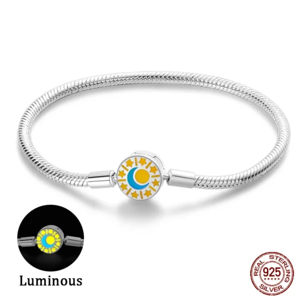 Bracelet Silver 925 Original 17-20CM Star Moon Sun Four Leaf Clover Green Zircon Bracelets Fit DIY Charms Birthday Jewelry Gifts - Image 40